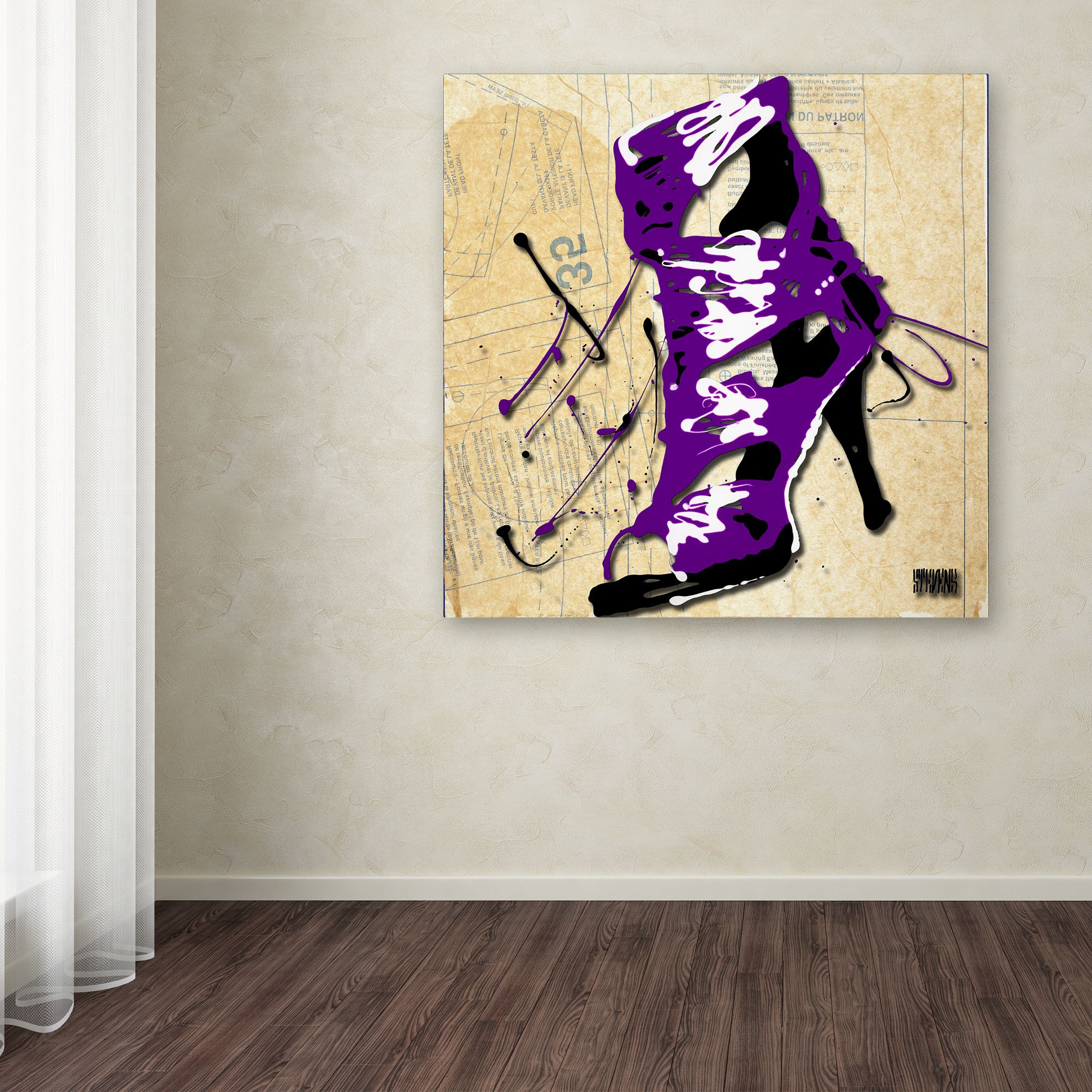 Trademark Fine Art Roderick Stevens 'Purple Strap Boot' 35 x 35 (RS986-C3535GG)