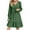 Army Green, variant on NXMZXB Fall Dresses for Women Vacation Smoked Cuff Long Sleeve Casual V Neck Above Knee Length T-Shirt Dress Loose Pleated Ruffle Flowy Tiered Beach Sundresses Light Blue L