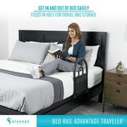 Stander Bed Rail Advantage Traveler, Bariatric Foldable Railing with Pouch for Adults, Seniors, and Elderly, Portable Travel Safety Bedrail with Padded Handle, ASTM Safety Approved Guardrail