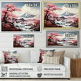 thumbnail image 5 of Designart "Springtime Cherry Blossoms in Pink Japan Mountains II" Extra Large Landscapes Framed Wall Art - Traditional White Japan Entryway Framed Wall Art Print, 5 of 7