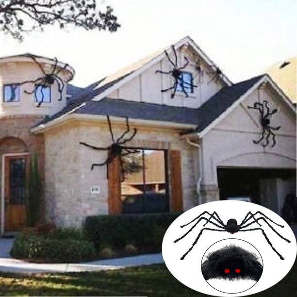 30/50/75/90/125/150/200cm nueva decoración de fiesta de Halloween gigante araña negra de peluche embrujada interior fiesta al aire libre accesorios de decoración de juguete xuanjing unisex