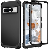 Decase Compatible with Google Pixel 7 Pro Case, Heavy Duty Shockproof Protection Soft Silicone Rubber Hard Plastic Bumpers Hybrid Protective Case for Google Pixel 7 Pro, Black