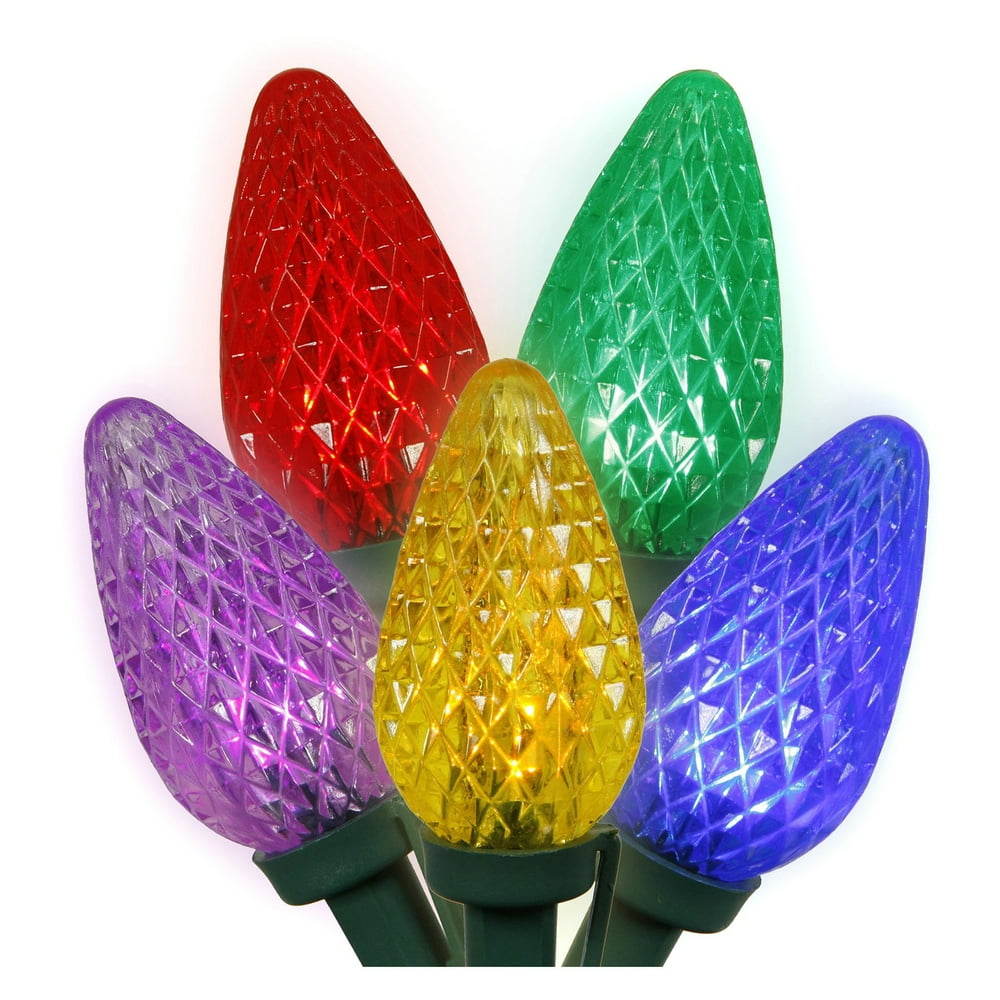 Vickerman 25 ct. Multi C9 LED Lights with Green Wire 8 in. Spacing