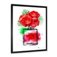 thumbnail image 2 of Designart 'Perfume Chanel Five With Red Flowers' Modern Framed Art Print, 2 of 4