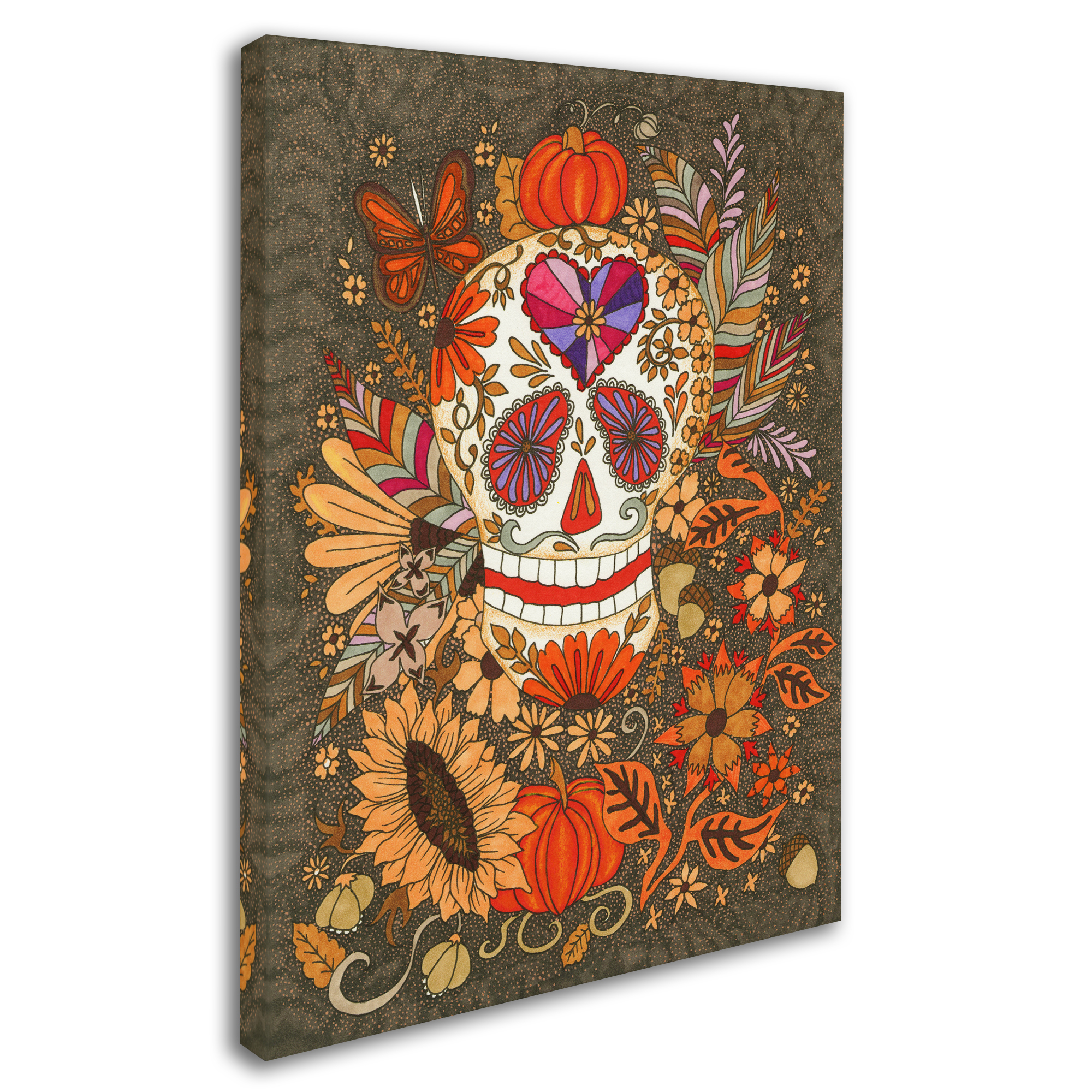 Trademark Fine Art 'Autumn Skull' Canvas Art by Kim Kosirog