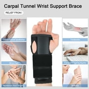 Wrist Brace with Removable Metal Wrist Splint for Carpal Tunnel Night Support,Right & Left Hand,S