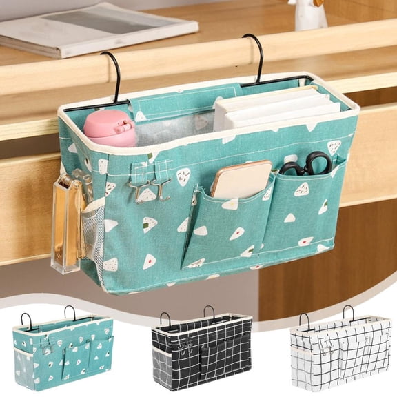 Outoloxit Bedside Hanging Storage Organizer with Multiple Pockets for Dorm Bunk Beds, Over Bed Fabric Caddy Easy Install Space Saver