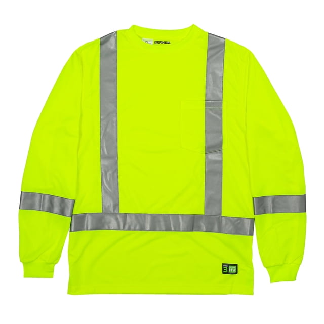 Berne T-Shirt à Manches Longues Haute Visibilité Classe 3 Performance
