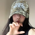 thumbnail image 4 of Camouflage Twig Pattern Ink Splash Embroidery Duck Tongue Cap, Unisex Adjustable Size, Polyester Material, Trendy American Style for Men & Women, 4 of 8