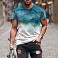 thumbnail image 2 of Mens Casual Pantalones Cortos Raya Impresión Suéter Fitness Deportes Camiseta, Poliéster Cuello Redondo Blusa para Al Aire Libre, Diario Y Primavera Verano Desgaste, 2 of 5