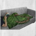 thumbnail image 5 of Clover Soft Flannel Fleece Throw Blanket, Luck Charms Rusty Horseshoe Little Shamrock on Wooden Backdrop, Cozy Plush for Indoor and Outdoor Use, 60" x 80", Green Pale Redwood, by Ambesonne, 5 of 5