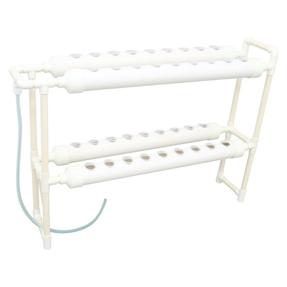 TECHTONGDA Hydroponic 36 Plant Site Grow Kit 75mm Plant Pipe with Pump Baskets Grow System 4 Pipes 2 Layers