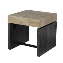SEI Furniture Hapsford Engineered Wood End Table in Natural-Black