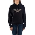 thumbnail image 4 of Women's Wonder Woman Leopard Print Logo Black Hoodie-Medium, 4 of 5