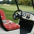 thumbnail image 4 of Yuyamidu Santa Claus Golf Cart Front Seat Cover Easy to Install Golf Cart Accessories Snowman Golf Seat Cover Fits Most Club Car and Golf Carts, Red Christmas, 4 of 8