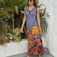 thumbnail image 6 of Phish Your Trip Is Short Dress Summer Street Style Bohemia Long Dresses Female Sleeveless Printed Maxi Dress, 6 of 9
