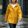 thumbnail image 5 of AnuYalue Women Waterproof Jacket Fashion Button Coat Striped Lined Windbreaker Jackets with Pockets Long Sleeve Outerwear, 5 of 8
