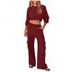 thumbnail image 2 of Puntoco Conjunto de camisa y top de manga larga con cuello redondo y pantalones umbilicales con fugas para mujer Puntoco Puntoco-5401, 2 of 7