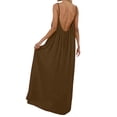 thumbnail image 4 of Women's Strap Backless Loose-fitting Resort Long Dress, 4 of 9