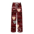 thumbnail image 4 of Fgvctg Valentine's Day Pajama Pants for Men Casual Sleepwear Wide Leg Pajamas Love Heart Print High Waisted Pj Pant Lightweight Spring Drawstring Lounge Pants with Pockets Coffee XL, 4 of 5