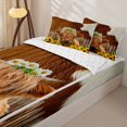 thumbnail image 3 of Erosebridal Farm Highland Cow Print Zipper Queen Comforter Set with Fitted Sheet and 2 Pillowcases,Daisy Sunflower Fence Zipper Bedding Set For Boys,Reversible,4pcs, 3 of 7