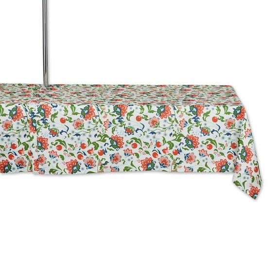 DII Multi-Color Garden Floral Print Outdoor Tablecloth With Zipper 60x84