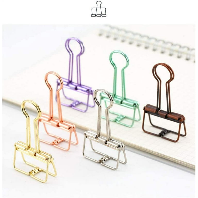 2 Silver Skeleton Binder Clips hollow Out Long Tail Clip Planner