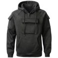 thumbnail image 4 of DDAPJ pyju Oversized Cargo Hoodies for Men Quarter Zip Pullover Raglan Long Sleeve Drawstring Athletic Hiking Work Sweatshirts with Multi Pockets XL, 4 of 7