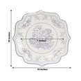 thumbnail image 2 of Efavormart 25 Pack White Lavender Lilac Paper Dinner Plates in Damask Floral Pattern, 10" Disposable Party Plates with Scalloped Rims - 300 GSM, 2 of 10