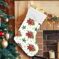 thumbnail image 5 of Poinsettia Flowers Christmas Stockings Plant Christmas Presonalized Large Stocking Sock, Set of 1 Xmas Party Winter Decor Candy Bag Family Holiday Gift, 17.7 Inch, 5 of 7