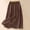 *Brown, variant on Women's Linen Blend Elastic Waist Maxi Skirt ,Vintage Casual Summer Loose Fit Skirt a-White,Women's Plus L