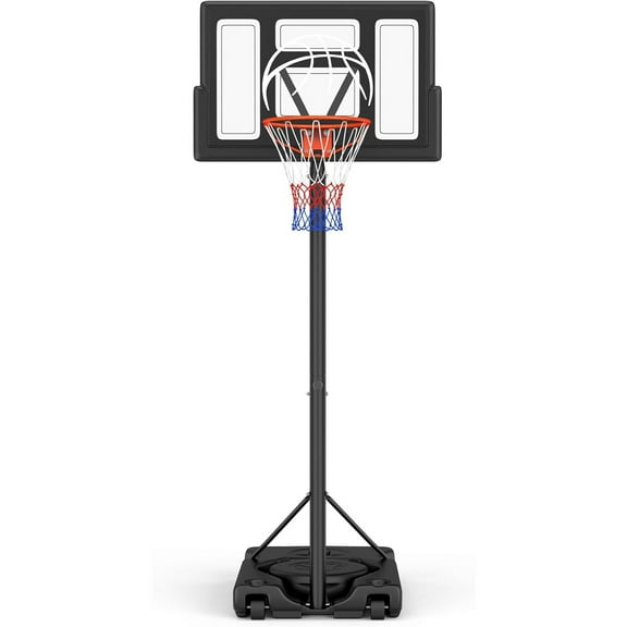 Basketball Hoop Outdoor 10ft Adjustable, Portable Basketball Hoop Goal System for Kids Youth and Adults in Backyard/Driveway/Indoor, 44 Inch Shatterproof Backboard and Larger Base