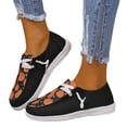 thumbnail image 3 of YLYL 2025 Women's Fashion Halloween Canvas Sneakers Skeleton Pumpkin Printed Lace up Casual Flat Slip-On Walking Shoes, 3 of 8