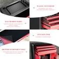 thumbnail image 4 of Rolling Tool Chest, 3 Drawers & 2 Doors Metal Tool Box, Heavy Duty Tool Cabinet with 360° Swivel Wheels, Lock & Keys, Stackable with 4/5/7-Drawer Units via Connecting Rods, 4 of 7