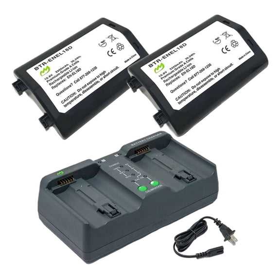 Replacement for Nikon Z9 Battery (2-Pack, 3350mAh) and Dual Charger