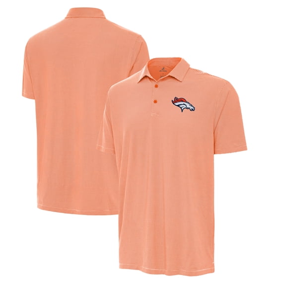 Men's Antigua Orange/White Denver Broncos Twine Performance Polo