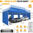 thumbnail image 4 of COBIZI 10x30 Heavy Duty Pop up Canopy Tent with 5 Waterproof Walls, UPF 50+ Protection, Roller Bag, Adjustable Heights, and 4 Sand Bags,Blue (Enhanced Hexagonal Frame), 4 of 11
