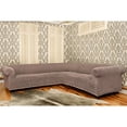 thumbnail image 2 of Housse de Sofa Sectionnel - Housse de Canapé d'Angle - Housse d'Angle - Housses en Tissu de Coton - Housse de Meuble Extensible Ajustée en 1 Pce - Collection Mille Righe - Camel (Sofa d'Angle), 2 of 5