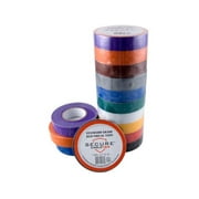 Secure Cable Ties Multi-Colored Electrical Tape 3/4 Inch x 66 Feet - 10 Pack