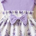 thumbnail image 6 of Wxirdiow Infant Rompers Toddler Outfit Infant Baby Short Sleeve Letter Shirts and Ruffled Skirts Set 2Pcs Summer Clothes Purple Size,9-12 Months, 6 of 7