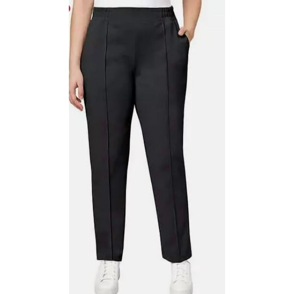 Mondetta Women's Pintuck Straight Leg Pants, Black Medium