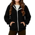 thumbnail image 5 of Garbnen Fleece Jacket Boys Full-Zip Hooded Fall Winter Fuzzy Winter Coats for Boys Fleece-Lined Sherpa Girls Winter Jacket with Pockets 5-6 Years, 5 of 7