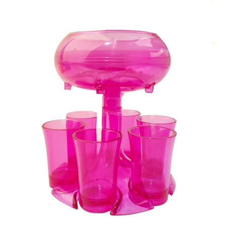 

TFDZ Drinking Cups Plastic Cups 6 Shot Glass Dispenser and Holder Dispenser For Filling Liquids Shots Dispense Pink
