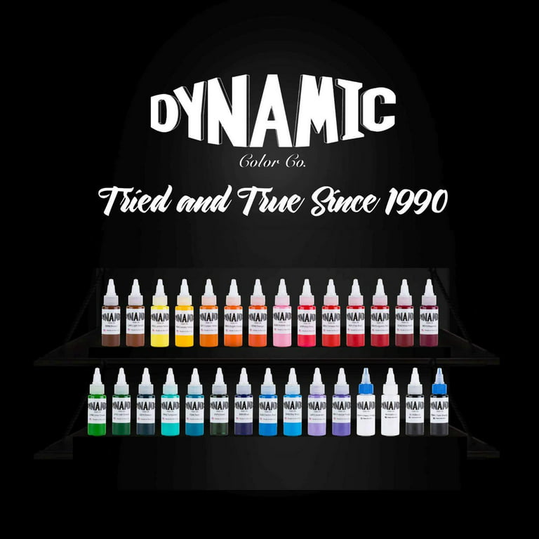 Dynamic Tattoo Ink: Black, Triple Black, White, Heavy White (1oz