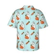 thumbnail image 4 of Xecao Rabbit Is Eating Carrots print Hawaiian shirt - a stylish short-sleeve button-down for men, perfect for casual beach and tropical outings., 4 of 9