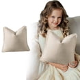 thumbnail image 2 of Decorative Linen Fringe Throw Pillow Covers,Cozy Boho Farmhouse Cushion Cover with Tassels,Decorative Sofa Pillow Cases,Soft Pillowcase for Couch Sofa Bed Living Room Chair Home Decor,1 Pack,15.74", 2 of 9
