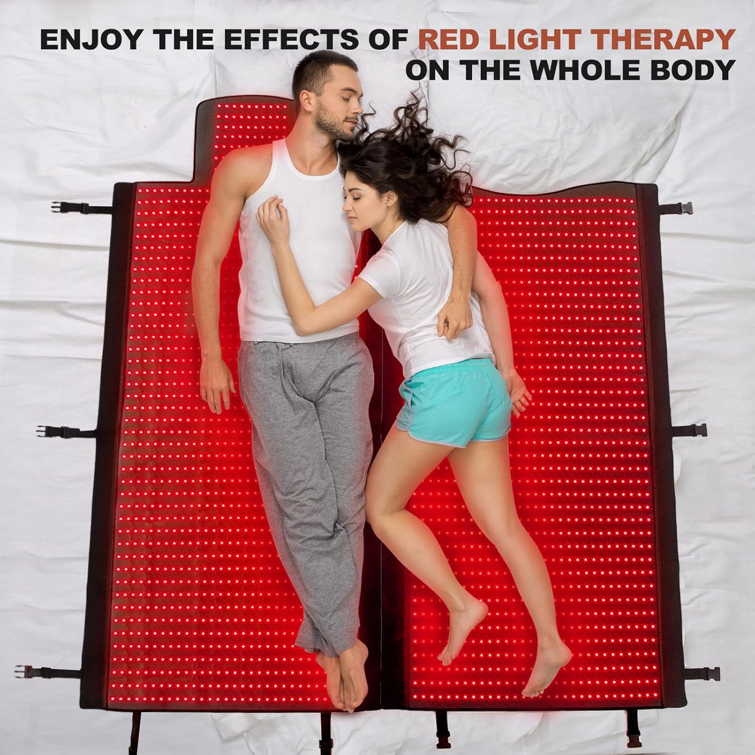 3100pcs Dual Wavelength LED Beads 660nm&850nm Red Light Therapy Mat Full Body Used to Relieve Pain 73''x 33'' 2025 New