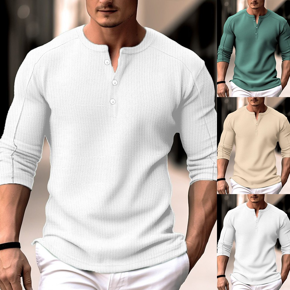 long sleeve quarter button