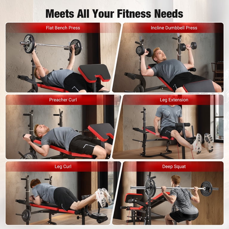 Blacksmith 6-in-1 Foldable Weight Bench Set, 800 lb Capacity photo 3