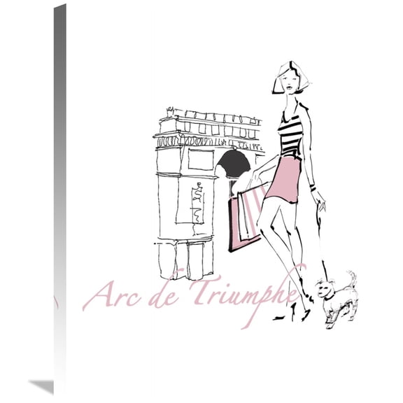 Global Gallery Avery Tillmon 'French Chic II Pink on White' Canvas Wall Art